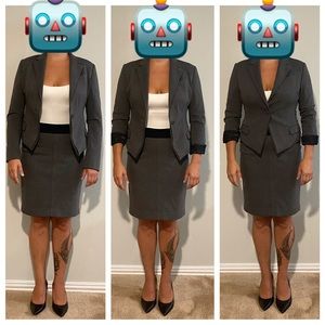 BCBGMaxAzria heather charcoal grey blazer